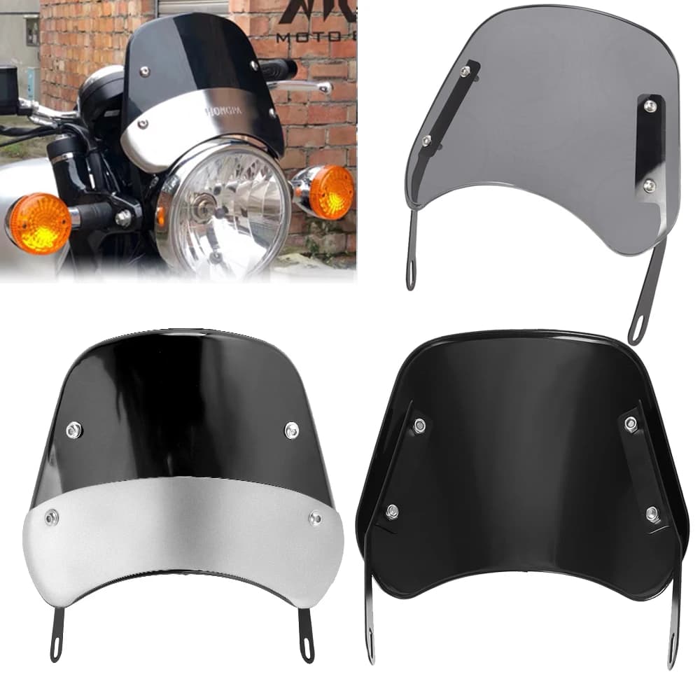 Motorcycle Headlight Windshield Wind Deflector Windscreen Universal for The Most Models