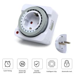 24 Hours Mechanical Timer Smart Countdown Auto Power-off Socket EU Plug For Indoor Use