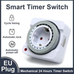 24 Hours Mechanical Timer Smart Countdown Auto Power-off Socket EU Plug For Indoor Use