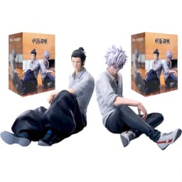 2Kinds Jujutsu Kaisen Anime Satoru Gojo & Geto Suguru Yumemirize Sitting Posture Action Figure Genuine Model Figurine Toy