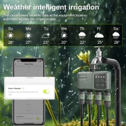 4Zone WiFi RF433 Water Timer Smart Irrigation Timer Water Valve Controller Solar Powered Smart Life Tuya App Auto Watering Timer