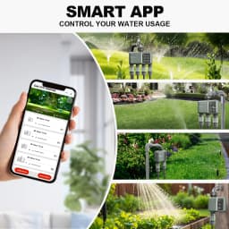 4Zone WiFi RF433 Water Timer Smart Irrigation Timer Water Valve Controller Solar Powered Smart Life Tuya App Auto Watering Timer