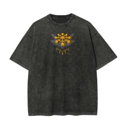 Mahoraga Wheel T-shirt Jujutsu Kaisen Eight-Handled Sword Tee Vintage Washed Oversized Anime Graphic Streetwear Retro Men Tops