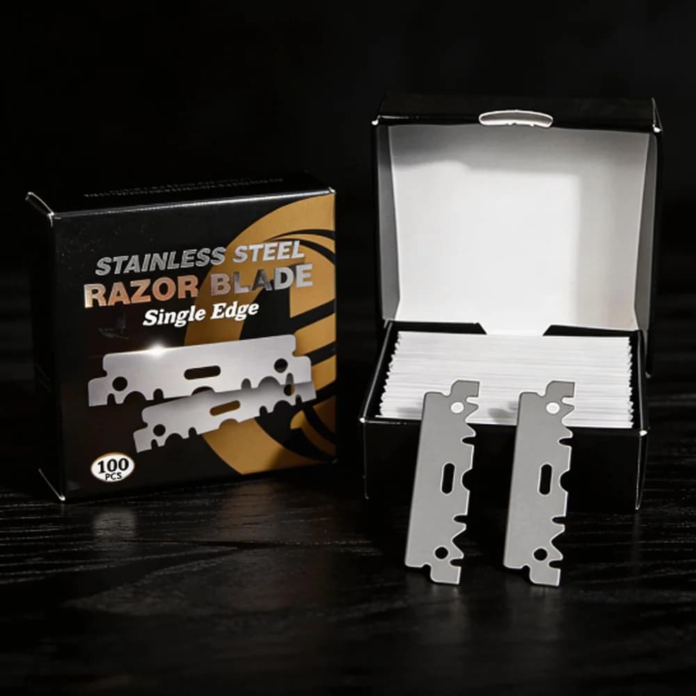 15/100pcs Box Professional Stainless Steel Razor Blade Manual Shaver Double And Single-Sided Blade Men Shaving Replacement Blade