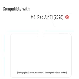 For M4 iPad Air 11 Tempered Glass Film iPad Air 11 2026 Clear Screen Protector 9H Scratch-Proof Easy to install 2-Pack