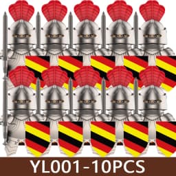 Medieval Castle Soldier Figures Building Blocks Military Army Knight Roman Warrior Infantry Militia Orc Accessories Bricks Toys
