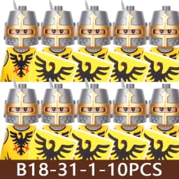 Medieval Castle Soldier Figures Building Blocks Military Army Knight Roman Warrior Infantry Militia Orc Accessories Bricks Toys