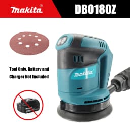 Makita DBO180Z 18V Cordless Random Orbital Sander for Woodworking Putty Polishing Bare Tool for DIY Professional Use