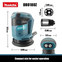 Makita DBO180Z 18V Cordless Random Orbital Sander for Woodworking Putty Polishing Bare Tool for DIY Professional Use