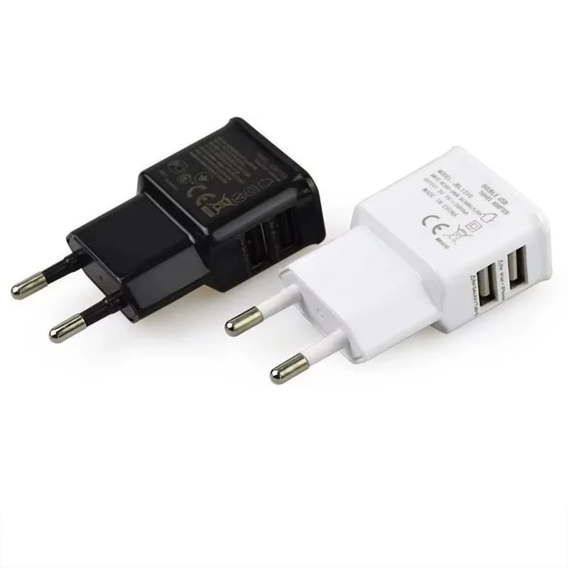 5V 1A Dual USB Charger EU Plug Portable Travel Power Adapter Fast Charging Universal For iPhone Android Smartphone