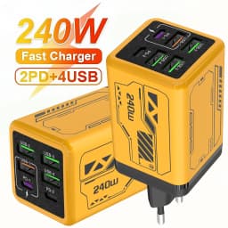 6 in 1 240W USB C Charger PD Fast Charging Mobile Phone Charger Adapter Quinck Charge 3.0 Wall PD USB Type C Charger