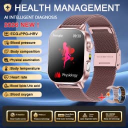 New Men Accurate Health Diagnosis ECG Smart Watch Blood Pressure Blood Oxygen Blood Fat Uric Acid Temp Bluetooth call Smartwatch