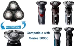 SH50 Replacement Head Compatible with Philips Series 5000 Electric Shaver Razor ATXX/PTXX/S5xxx/PT8xx/PT7xx/AT8xx/AT7xx
