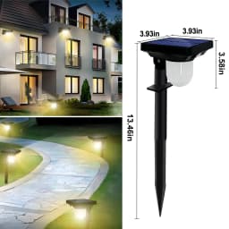 1-4PC Solar Landscape Spotlights Garden Motion Sensor Pathway Lights 3 Modes Waterproof Wall Lamp Patio Lawn Walkway Decor