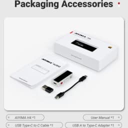 AIYIMA H4 HIFI Portable Headphone Amplifier USB DAC AMP ES9039Q2M PCM768 DSD512 4.4mm Balanced/3.5mm Jack Output OLED Display