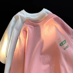 Japanese Minimalist Letter Print Lazy Top Men's Breathable Short Sleeved Loose Oversized T-shirt