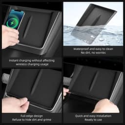 Non-slip Car Charger Mat Center Console Wireless Charging Pad for Tesla Model Y Juniper Model 3 2025 2026 Organizer Accessories