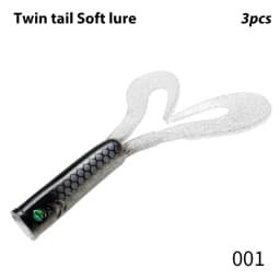Hunthouse 3PCS/lot Twin Tail Trailer Soft Fishing Lures Silicone Spinning Souple 145mm/21.7g 175mm/36.7g PVC For Pike LW234