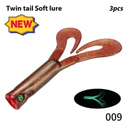Hunthouse 3PCS/lot Twin Tail Trailer Soft Fishing Lures Silicone Spinning Souple 145mm/21.7g 175mm/36.7g PVC For Pike LW234