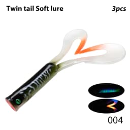Hunthouse 3PCS/lot Twin Tail Trailer Soft Fishing Lures Silicone Spinning Souple 145mm/21.7g 175mm/36.7g PVC For Pike LW234
