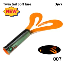 Hunthouse 3PCS/lot Twin Tail Trailer Soft Fishing Lures Silicone Spinning Souple 145mm/21.7g 175mm/36.7g PVC For Pike LW234