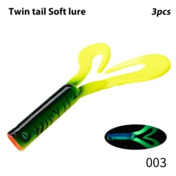 Hunthouse 3PCS/lot Twin Tail Trailer Soft Fishing Lures Silicone Spinning Souple 145mm/21.7g 175mm/36.7g PVC For Pike LW234