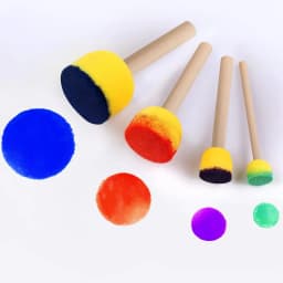 30Pcs Round Sponge Brushes for Painting (4 Sizes), Paint Sponges for Acrylic Painting, Stencil Painting Tools for Kids, Foam Pai