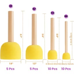 30Pcs Round Sponge Brushes for Painting (4 Sizes), Paint Sponges for Acrylic Painting, Stencil Painting Tools for Kids, Foam Pai