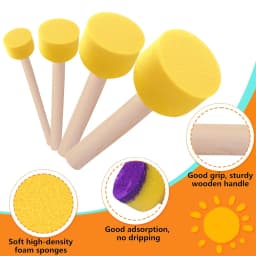 30Pcs Round Sponge Brushes for Painting (4 Sizes), Paint Sponges for Acrylic Painting, Stencil Painting Tools for Kids, Foam Pai