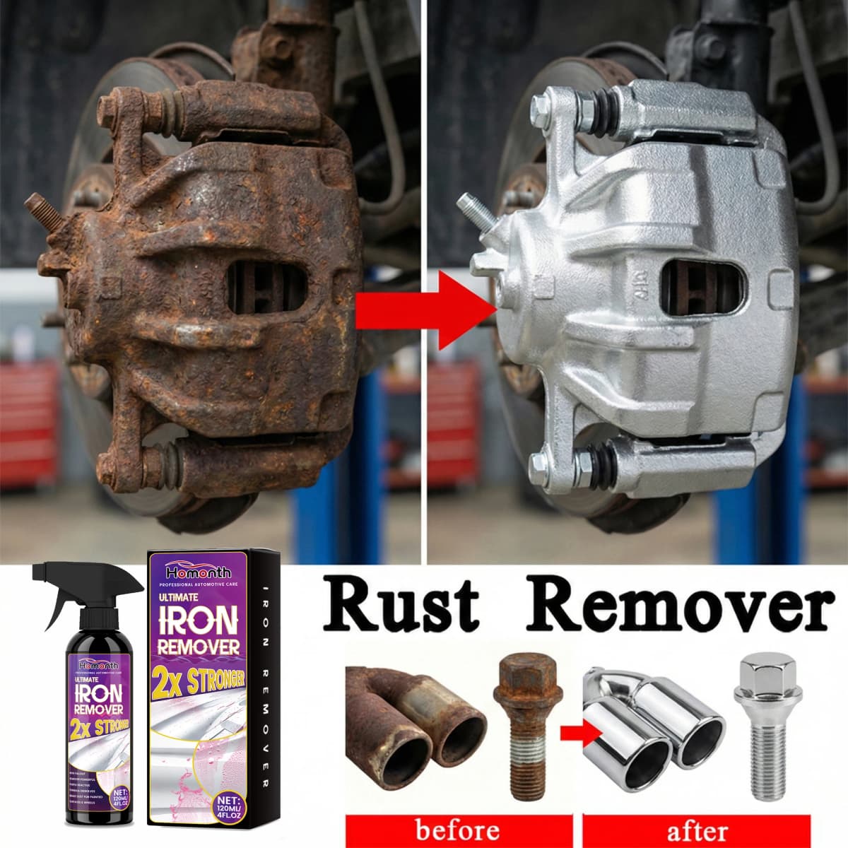 Rust Remover Spray Powerful Rust Removal For Metal Car Bike Household Tools 2026