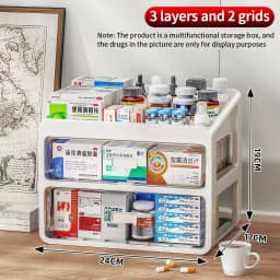 Large Capacity Home Medical Storage Box, Multi-layer Drawer Type Medicine Organizer, Multifunctional Drug Storage Cabinet for Ho