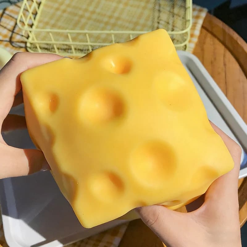 Extra Large Size Cheese Fidget Toy Slow Rebound Shapeable Venting Ball Realistic Giant Squeeze Toys for Adult Stress Relief