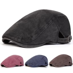 Men Solid Color Washing Newsboy Caps British Painters Hats Spring and Autumn Adjustable Flat Cap Hip Hop Berets