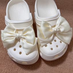2pcs Cloth Butterfly Bow Shoes Charm Butterfly Shoes Accessories for Girls Hole Shoes DIY Gift