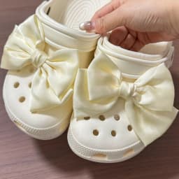 2pcs Cloth Butterfly Bow Shoes Charm Butterfly Shoes Accessories for Girls Hole Shoes DIY Gift