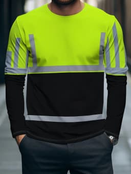 Men's 3D Printed New Secure Logo Color Blocking Design Long-Sleeved T-Shir Fashion Spring Daily Casual Work Wear Men's T-Shirts