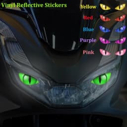 1Pair Reflective Horror Cat Eye Motorcycle Sticker Waterproof Cartoon Night Safety Vinyl Decal for Headlight Front Fairing Tank
