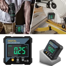 Woodworking Tools 4-sided Magnetic Dual Laser Inclinometer Digital Angle Measuring Instrument with Tilt Measurement Laser Level