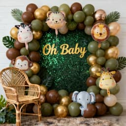 Jungle Animal Head Foil Balloons Wild One Birthday Party Decorations Favors Safari Animals Balloons Baby Shower Party Supplies