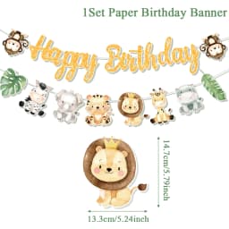 Jungle Animal Head Foil Balloons Wild One Birthday Party Decorations Favors Safari Animals Balloons Baby Shower Party Supplies