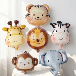 Jungle Animal Head Foil Balloons Wild One Birthday Party Decorations Favors Safari Animals Balloons Baby Shower Party Supplies