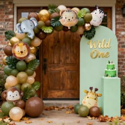 Jungle Animal Head Foil Balloons Wild One Birthday Party Decorations Favors Safari Animals Balloons Baby Shower Party Supplies