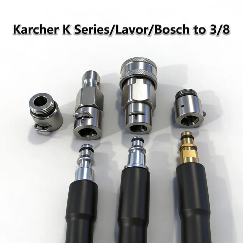3/8inch Pressure Washer Adapter External Thread Convert 3/8 Female Quick Connector Male Quick Plug for Karcher/Lavor/Bosch Hose