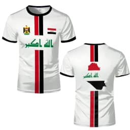 Iraq Style Printed Jerseys Men's And Women's Summer Street Short-sleeved Tee Sports Breathable Quick-drying Football T-shirts