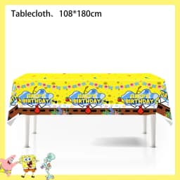 SpongeBob SquarePants Party Decorations Baby Shower Birthday Theme Birthday Party Disposable Tableware Cup Plate Tablecloth