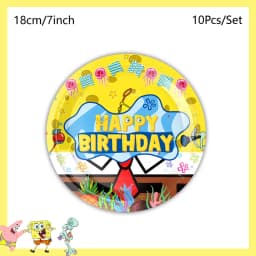 SpongeBob SquarePants Party Decorations Baby Shower Birthday Theme Birthday Party Disposable Tableware Cup Plate Tablecloth