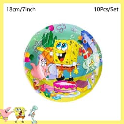 SpongeBob SquarePants Party Decorations Baby Shower Birthday Theme Birthday Party Disposable Tableware Cup Plate Tablecloth