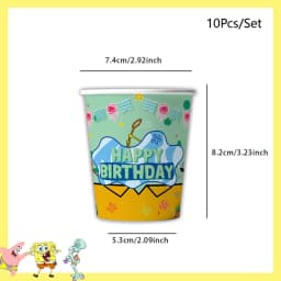 SpongeBob SquarePants Party Decorations Baby Shower Birthday Theme Birthday Party Disposable Tableware Cup Plate Tablecloth