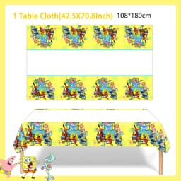 SpongeBob SquarePants Party Decorations Baby Shower Birthday Theme Birthday Party Disposable Tableware Cup Plate Tablecloth