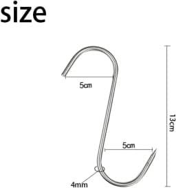 S Hooks Stainless Steel Sharp Tip - Hangers for Butcher Meat Kitchen Utensils Baking Tools Clothes Kitchen Organizer Meat Hook